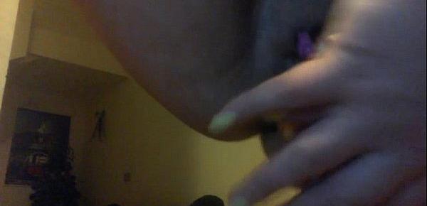  Webcam slut slaps tits and puts pens in pussy part 2